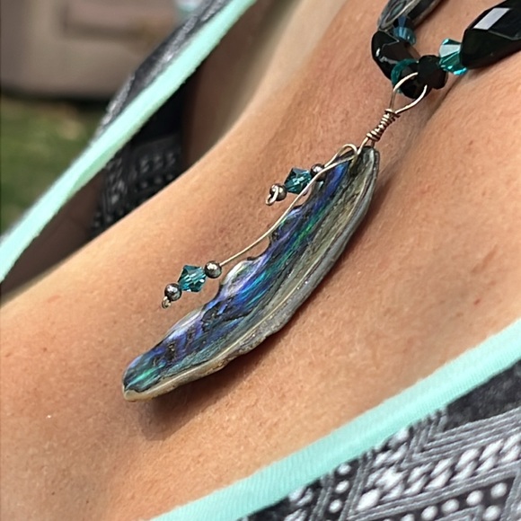 Silpada necklace sterling abalone shell - Picture 5 of 10